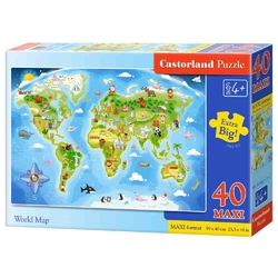 Puzzle Castorland MAXI 40 dílků - Mapa světa